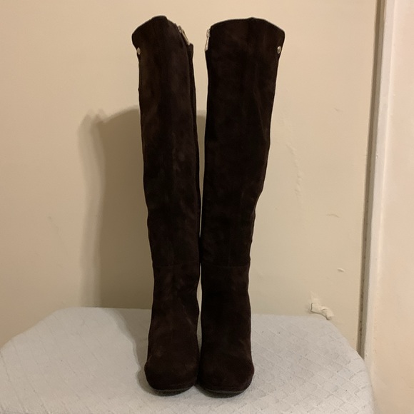 Vince Camuto brown leather suede wedge boots - Picture 11 of 11